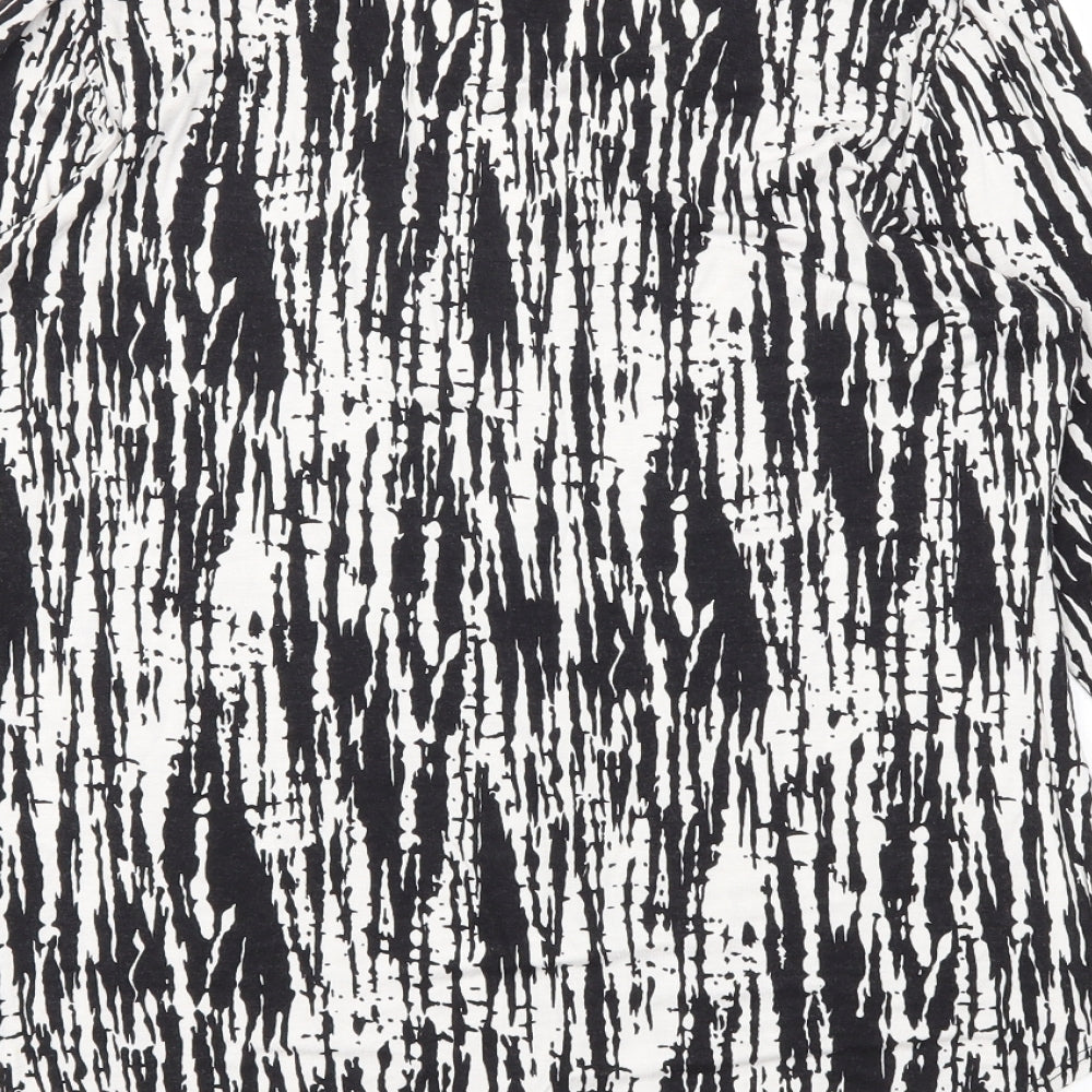 Papaya Womens Black Animal Print  Basic T-Shirt Size 14