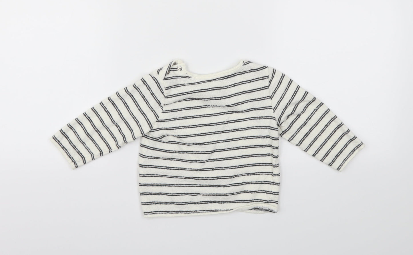 F&F Boys White Striped  Basic T-Shirt Size 6-9 Months