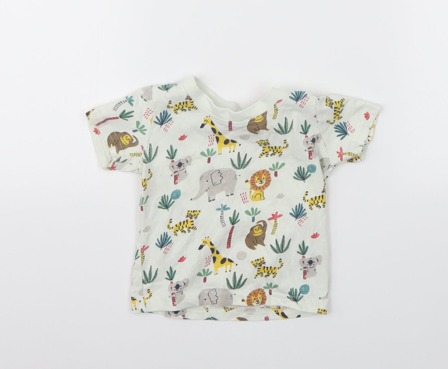 Primark Boys Multicoloured Animal Print  Basic T-Shirt Size 3-6 Months