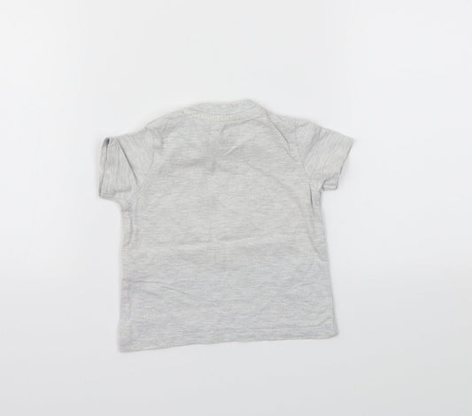 F&F Boys Grey Animal Print  Basic T-Shirt Size 0-3 Months