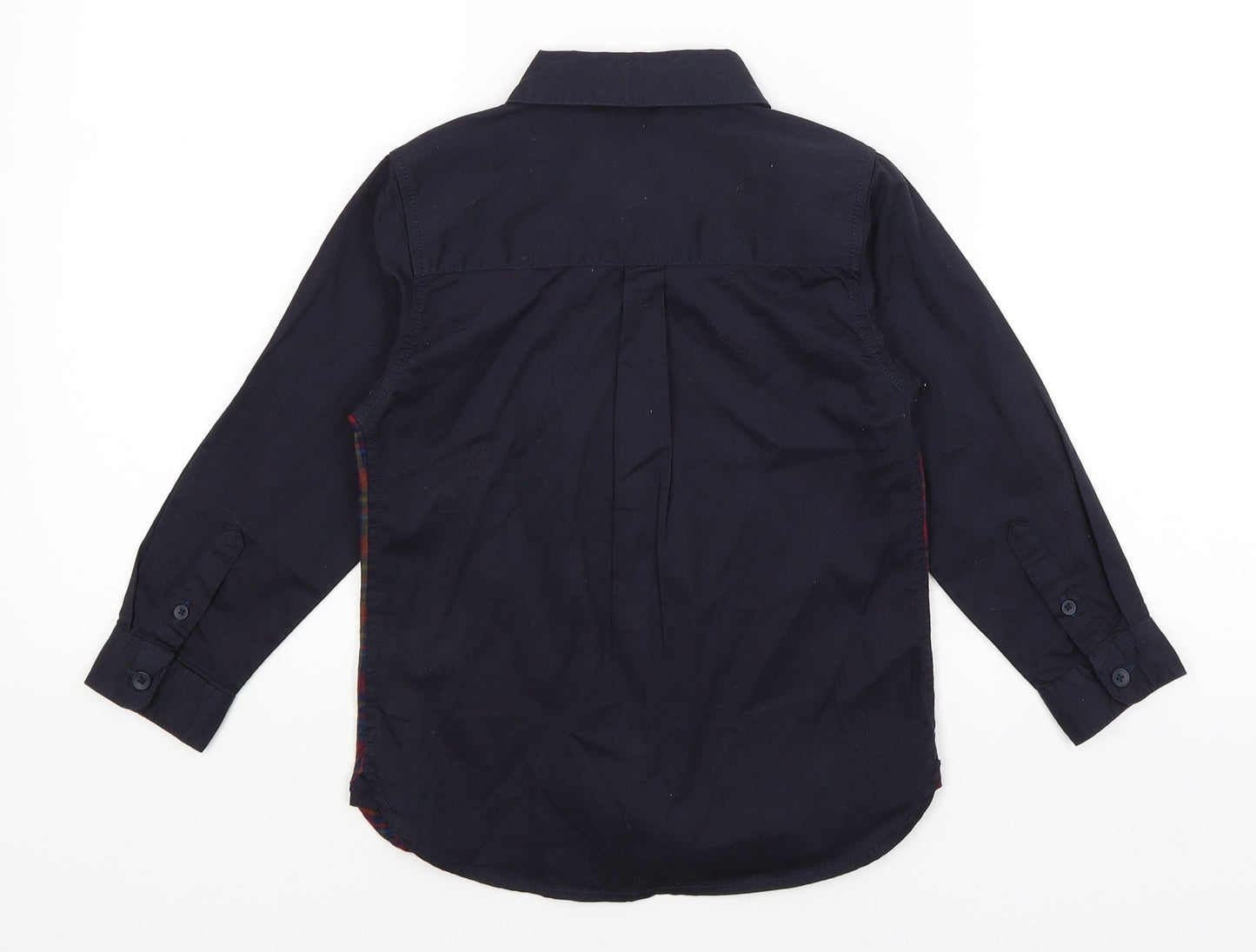 Matalan Boys Black Plaid  Basic Button-Up Size 7 Years