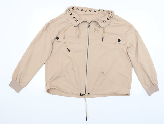 Nu Womens Beige   Rain Coat Coat Size M