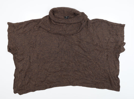 H&M Womens Brown   Quilted Poncho Size S