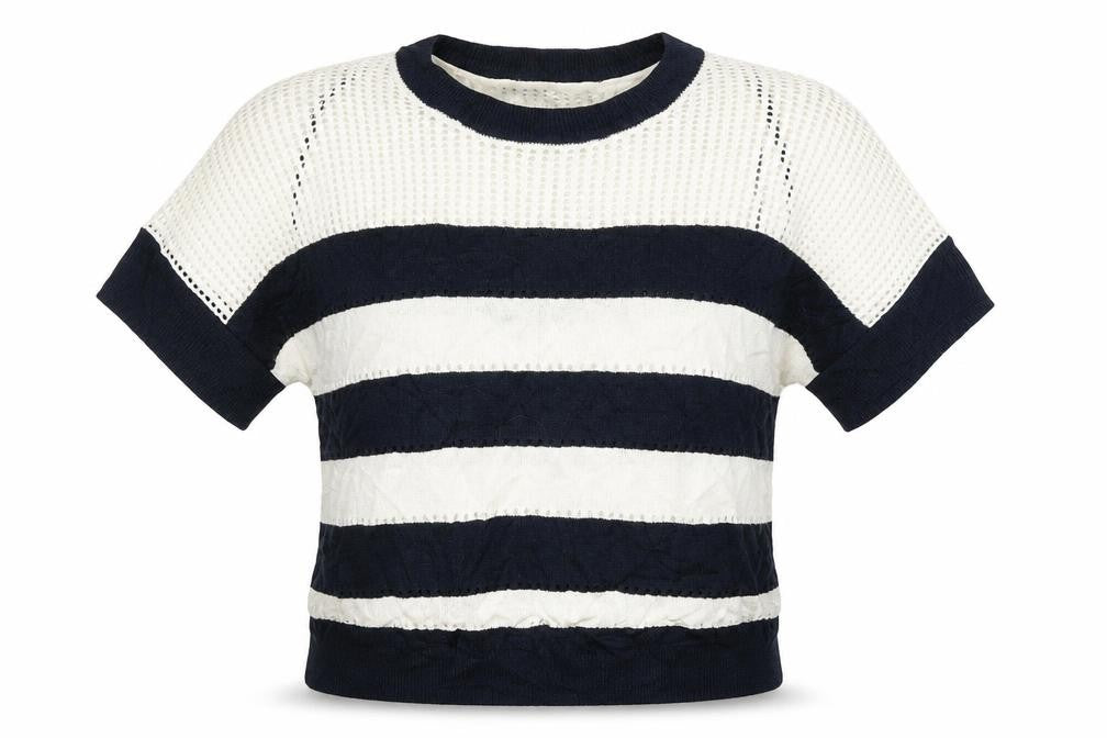 Next Womens White Striped  Pullover Jumper Size M