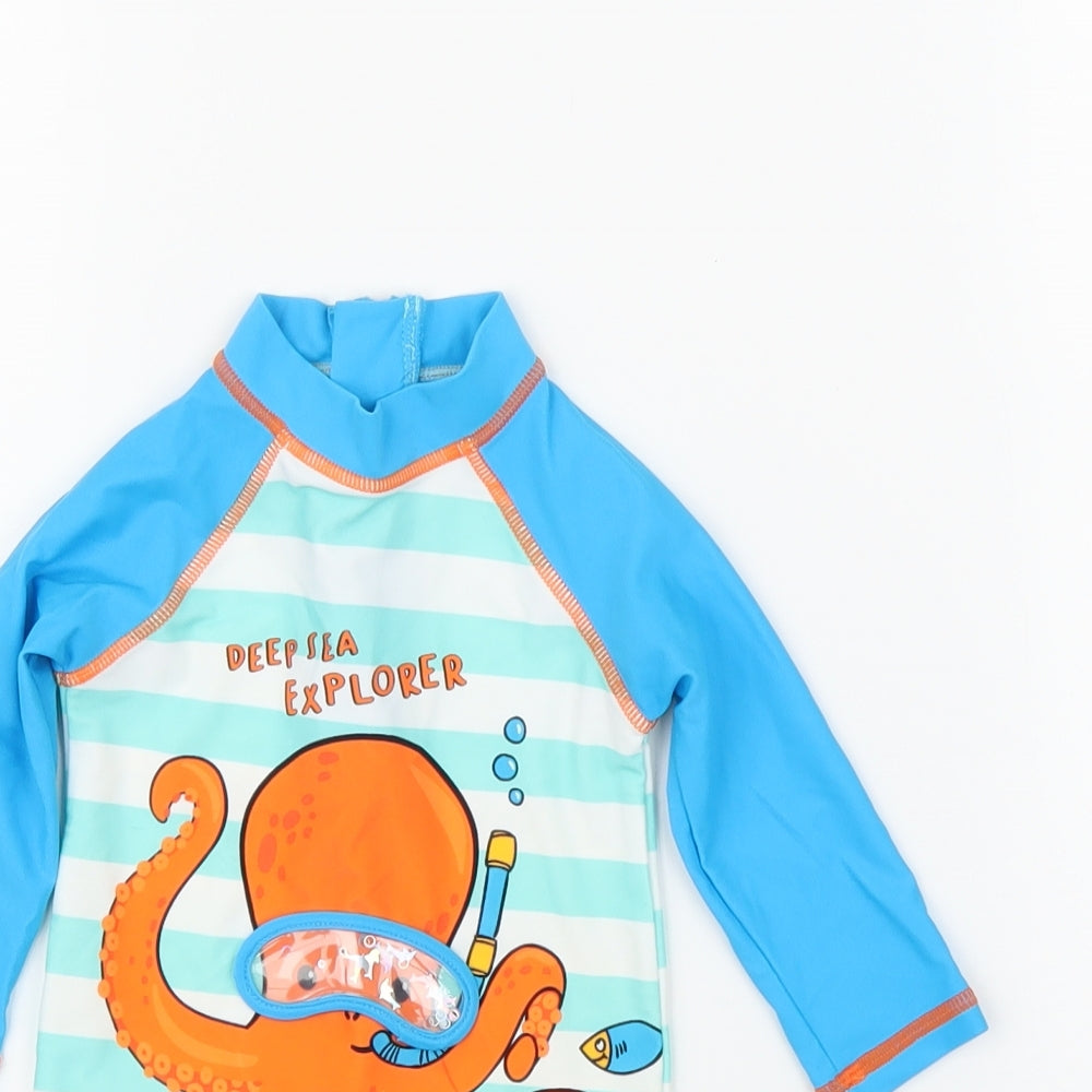 Matalan  Blue Animal Print  Babygrow One-Piece Size 3-6 Months  - Octopus, Swimwear