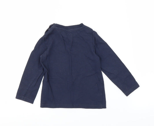 Fred & Flo Boys Blue   Basic T-Shirt Size 9-12 Months