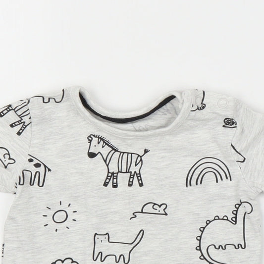 George Boys Grey   Basic T-Shirt Size 0-3 Months