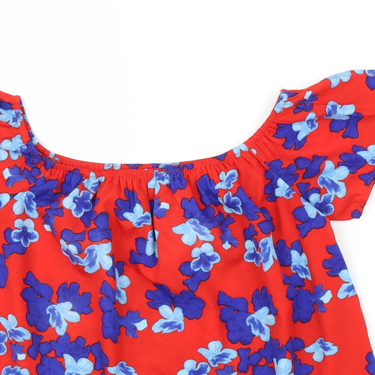 Primark Womens Red Floral  Basic Blouse Size 10