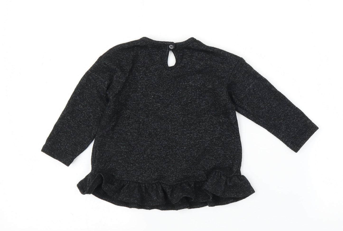 George Girls Grey   Basic T-Shirt Size 9-12 Months