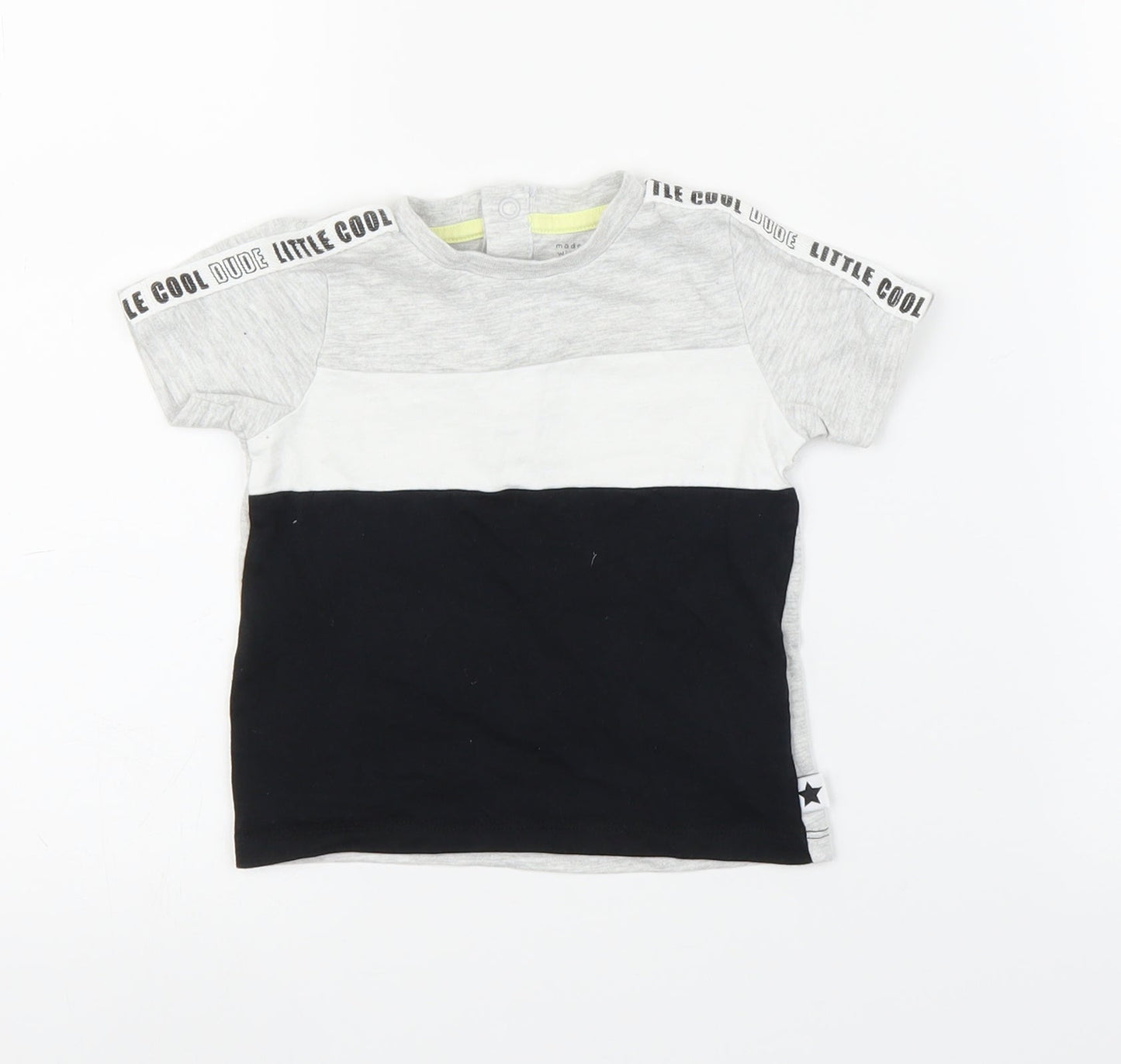 F&F Boys Grey   Basic T-Shirt Size 6-9 Months