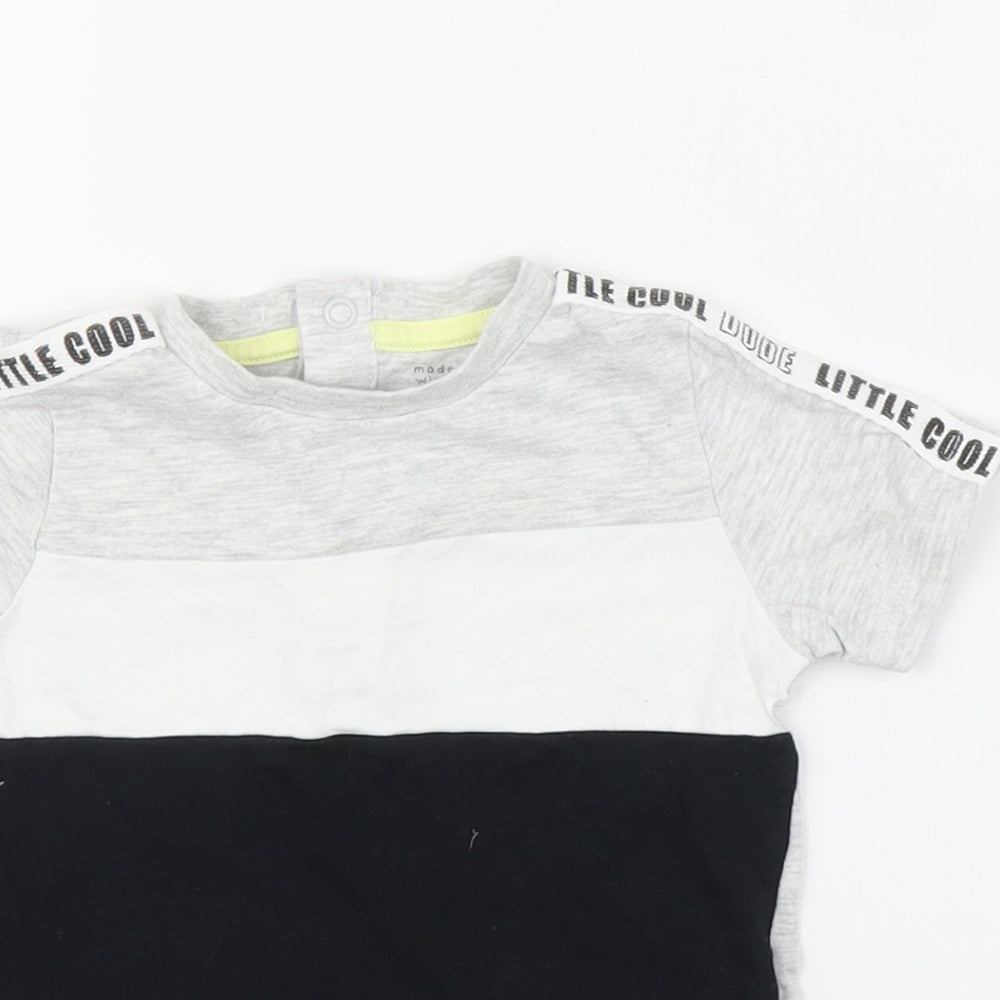 F&F Boys Grey   Basic T-Shirt Size 6-9 Months