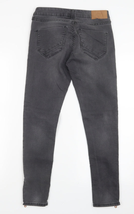 H&M Womens Black  Denim Straight Jeans Size 10 L26.5 in