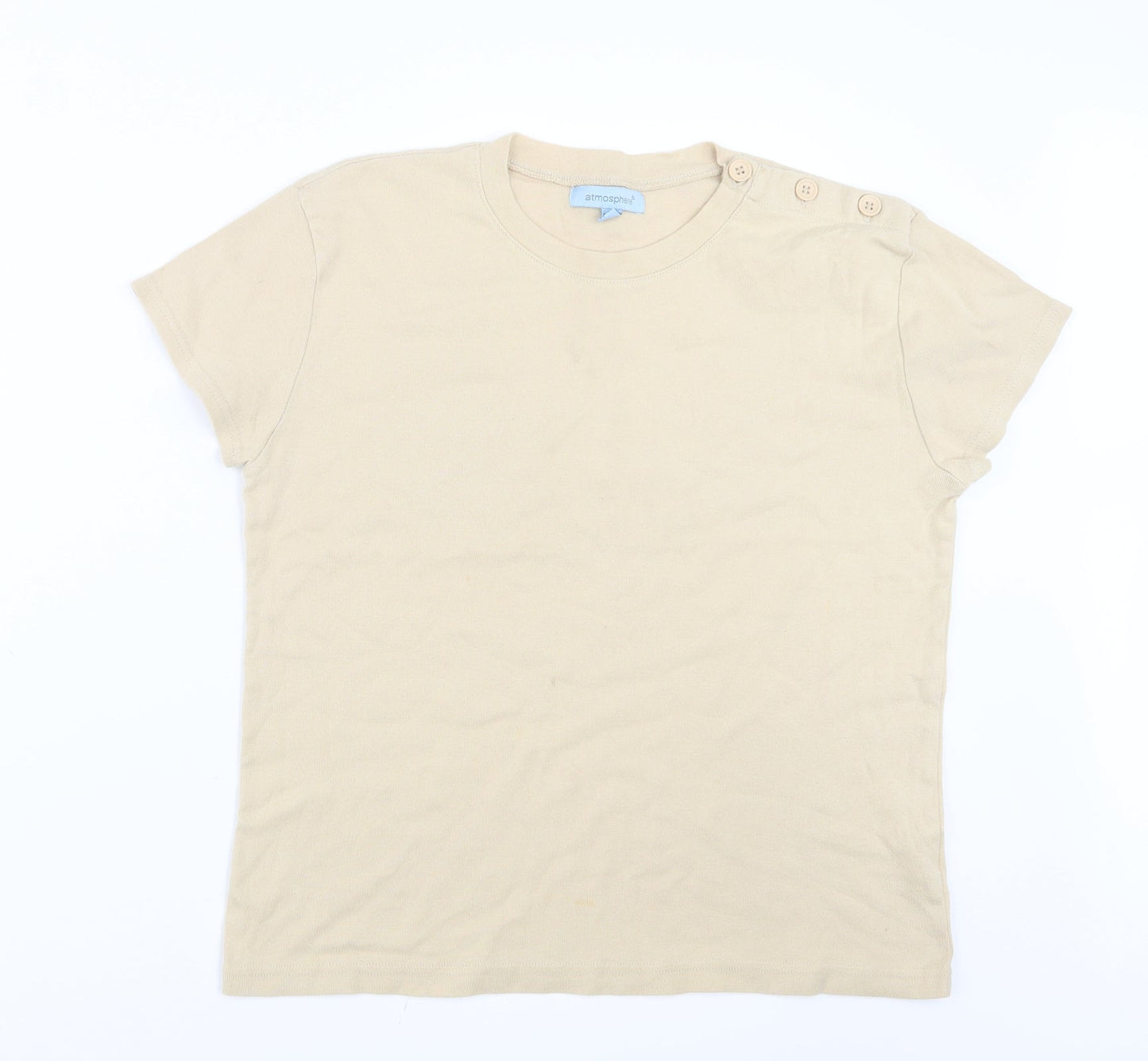 Atmosphere Womens Beige   Basic T-Shirt Size 16