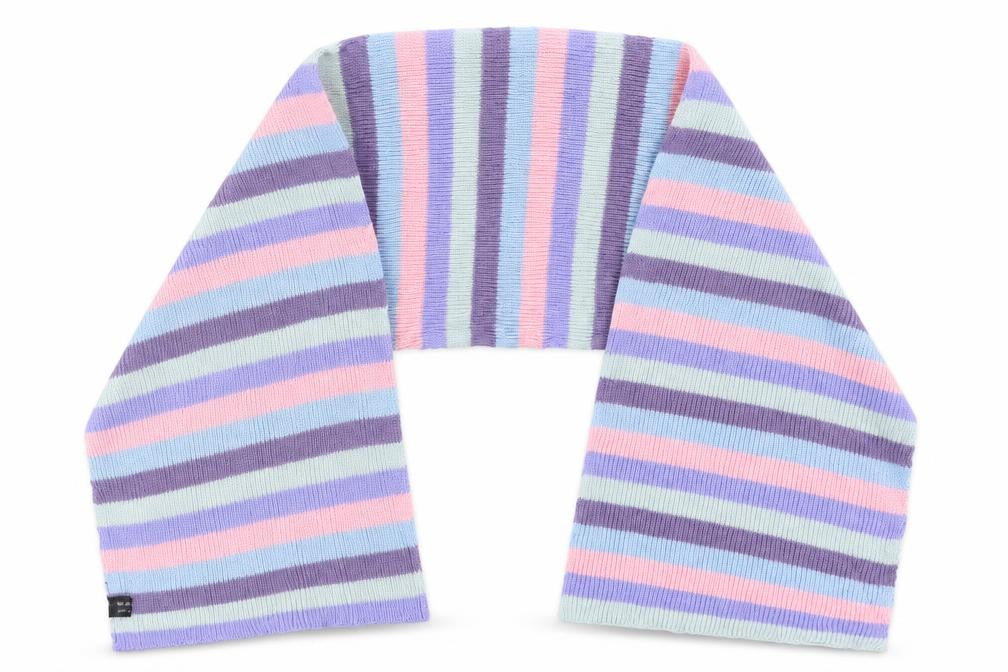 Preworn Girls Pink Striped  Rectangle Scarf Scarves & Wraps One Size  - Purple