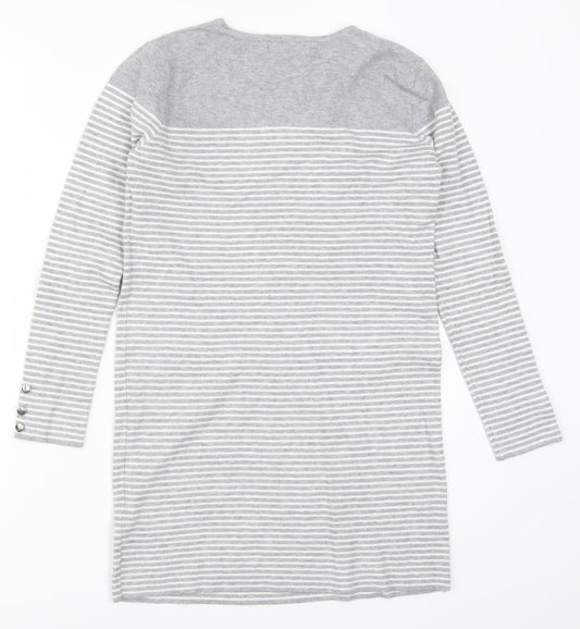 Primark Womens Grey Striped  Jumper Dress  Size 10