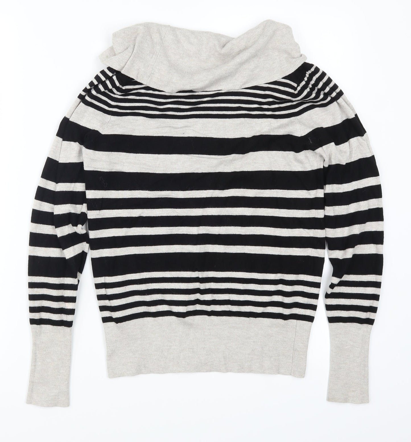 Marks and Spencer Womens Grey Striped  Pullover Jumper Size 10