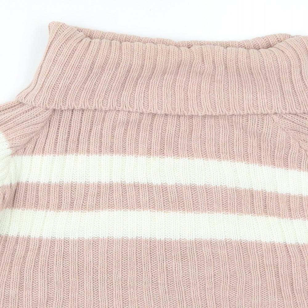 Misspap Womens Pink Striped  Pullover Jumper Size S