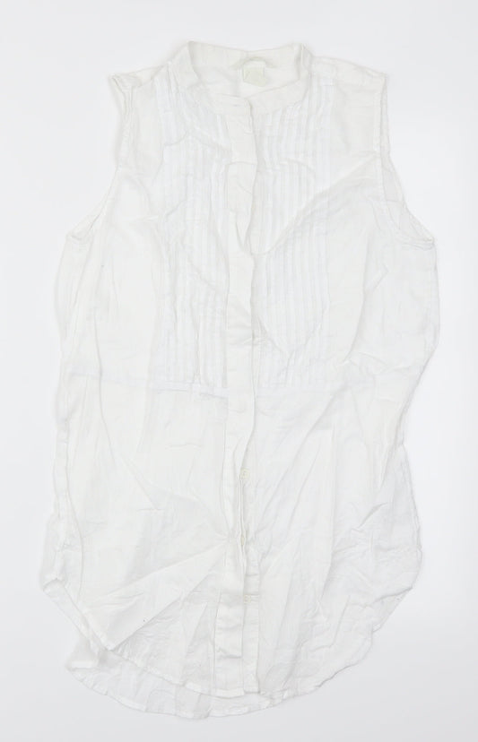 H&M Womens White   Basic Button-Up Size 6