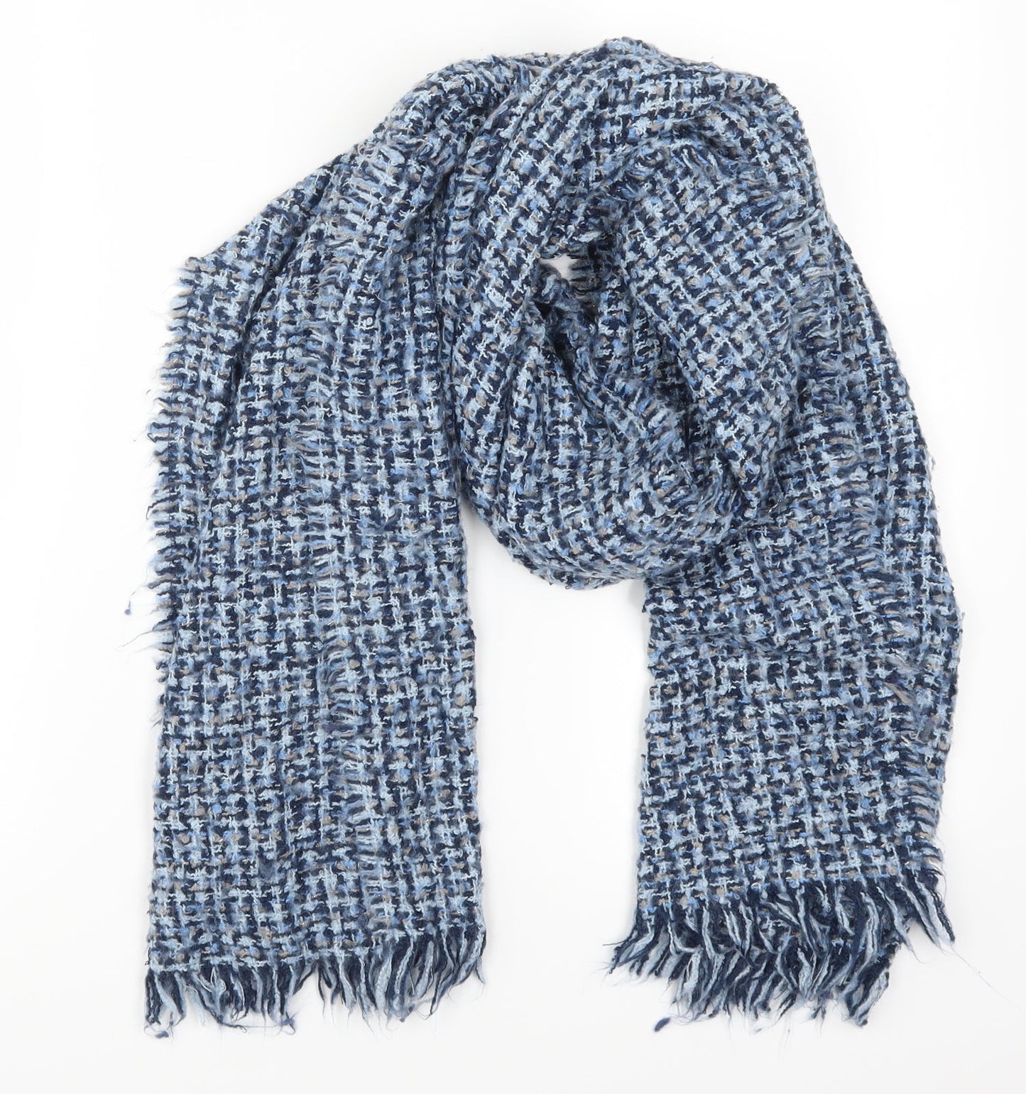 Preworn Womens Blue Check   Scarf