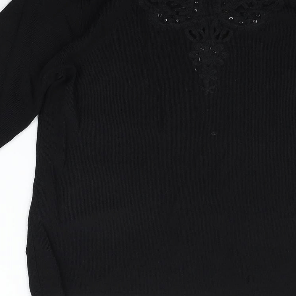 Stephen Y Womens Black   Pullover Jumper Size M