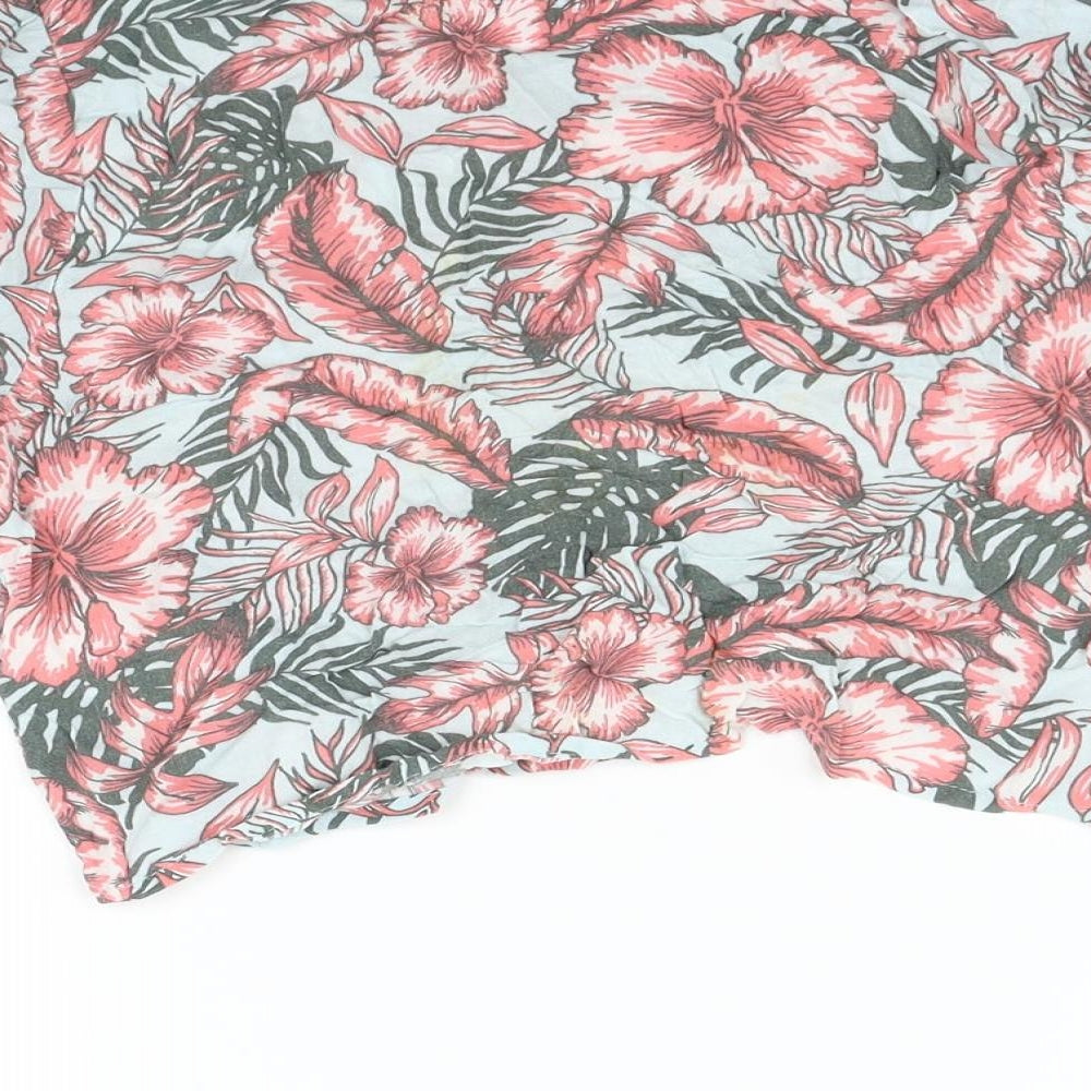 Divided Womens Black Floral  Basic Blouse Size 8