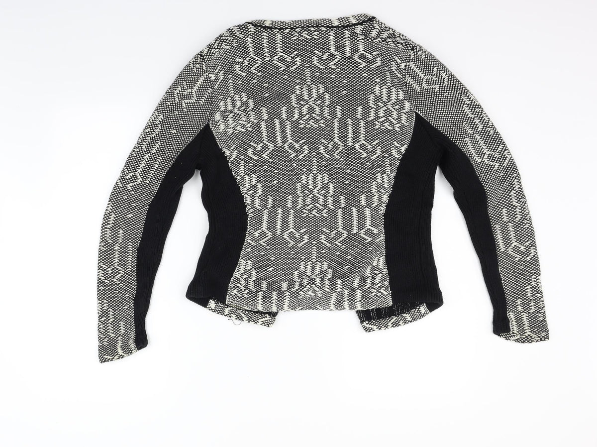 H&M Womens Grey Geometric  Cardigan Jumper Size M