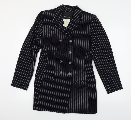 Rena Lange  Womens Black Striped  Jacket Blazer Size 12