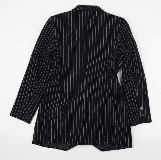 Rena Lange  Womens Black Striped  Jacket Blazer Size 12