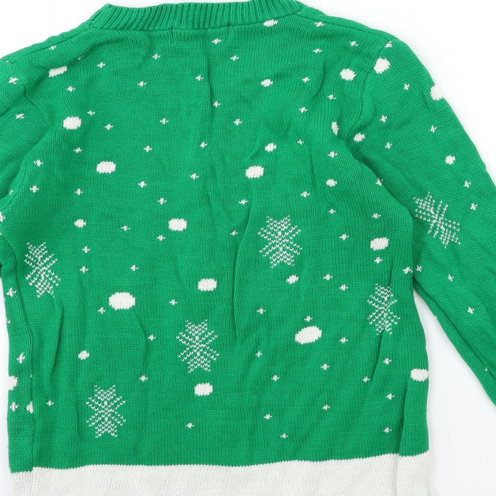 Boohoo Womens Green  Knit Pullover Jumper Size M