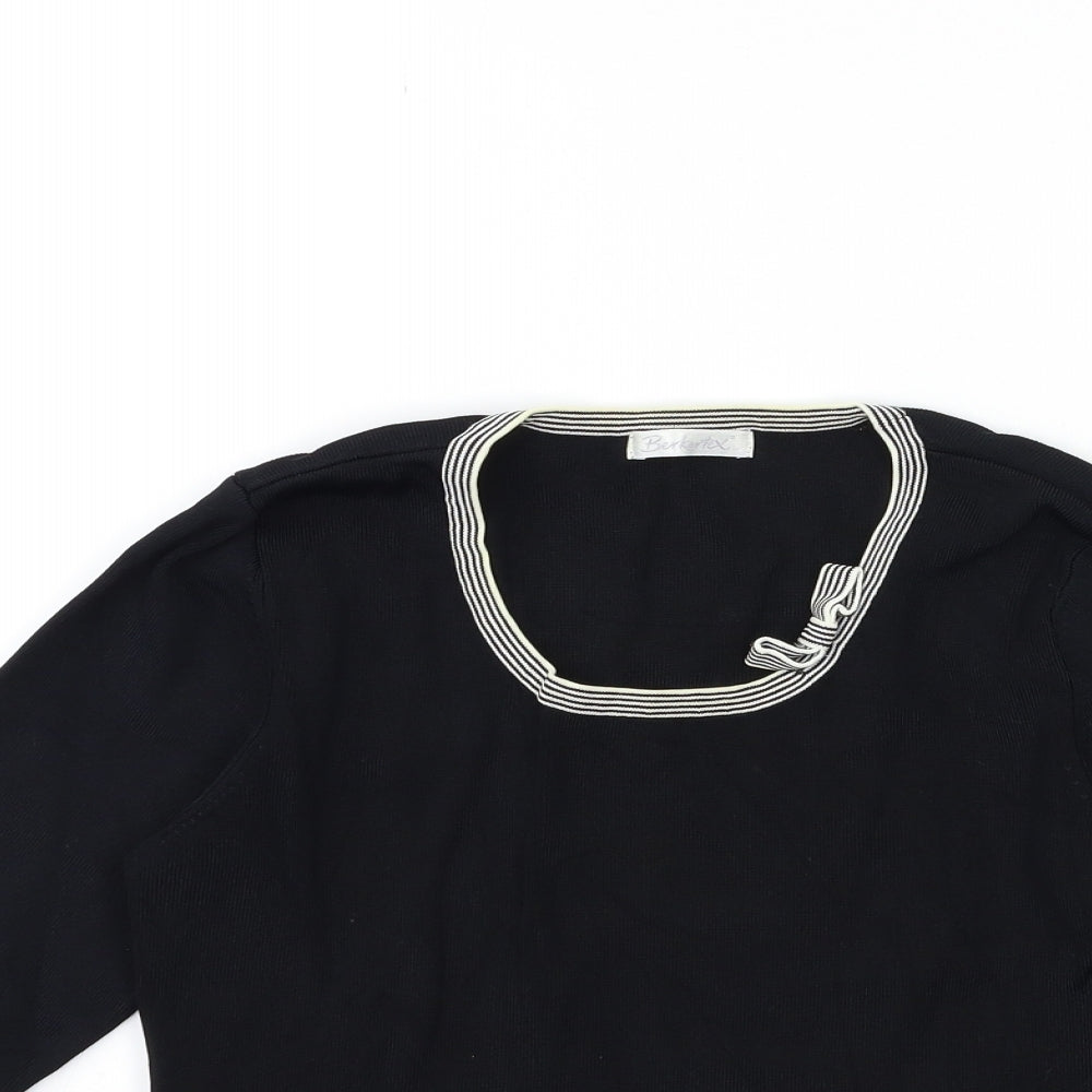 Berkertex Womens Black  Knit Basic T-Shirt Size 12