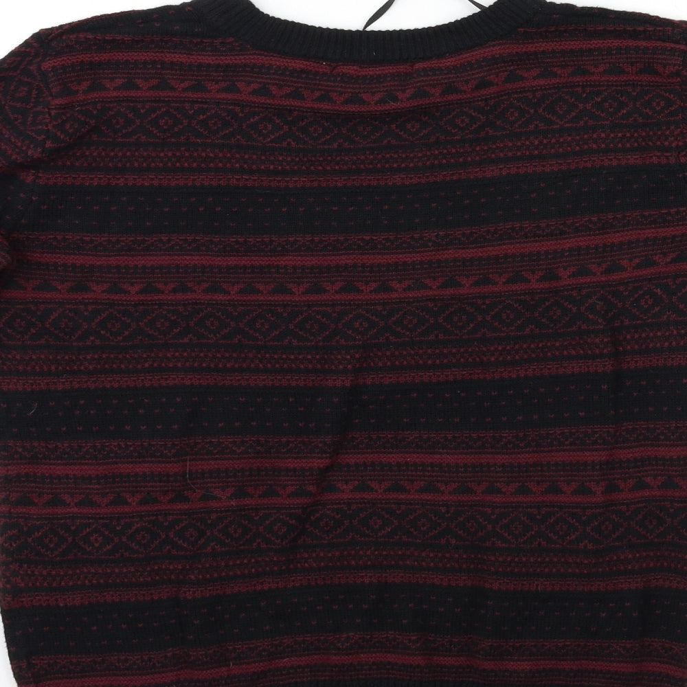 FOREVER 21 Womens Black Striped Knit Pullover Jumper Size S