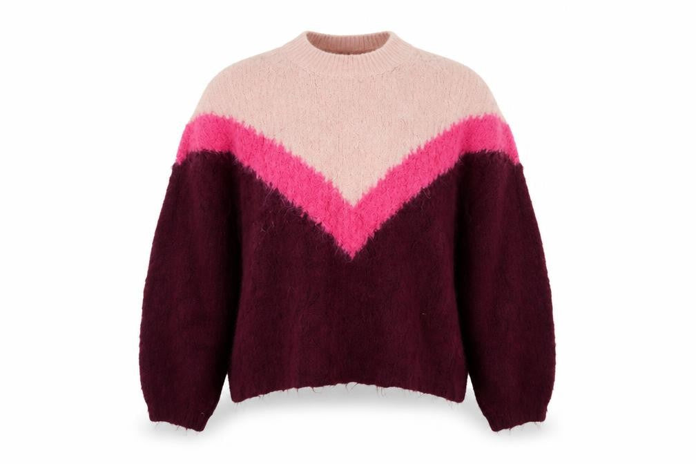 Marks and Spencer Womens Pink Striped Knit Pullover Jumper Size L