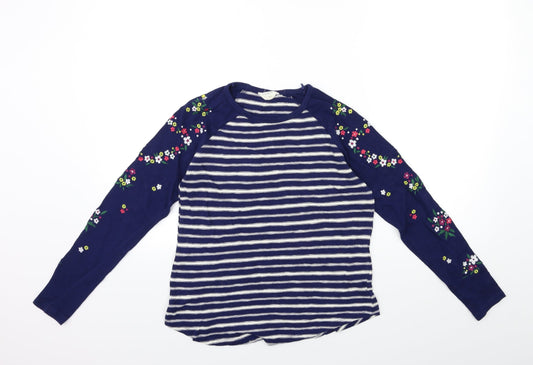 FALMER  Womens Blue Striped Knit Pullover Jumper Size 8