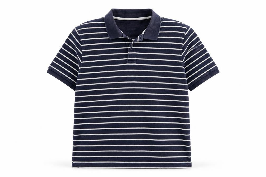 Easy Mens Blue Striped Knit  Polo Size 2XL