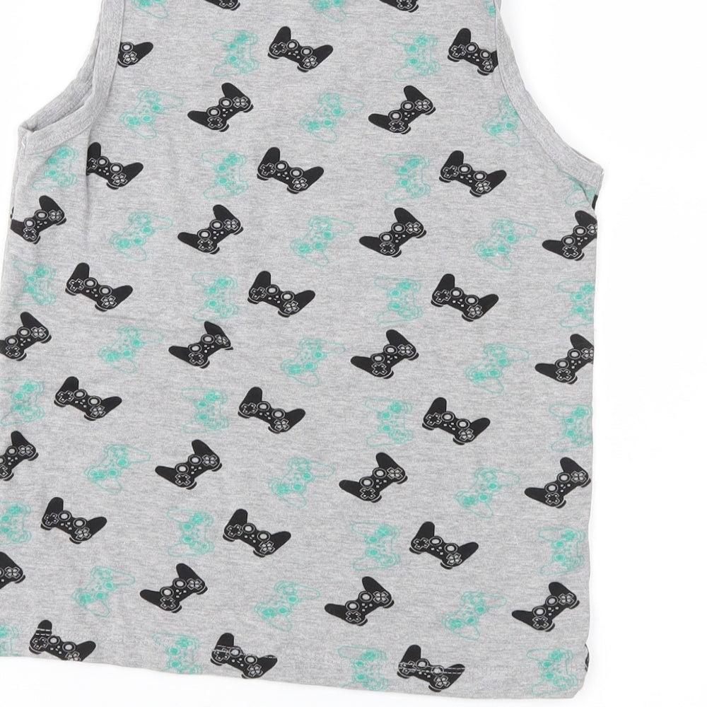 Pep&Co Boys Grey Geometric  Basic Tank Size 9-10 Years
