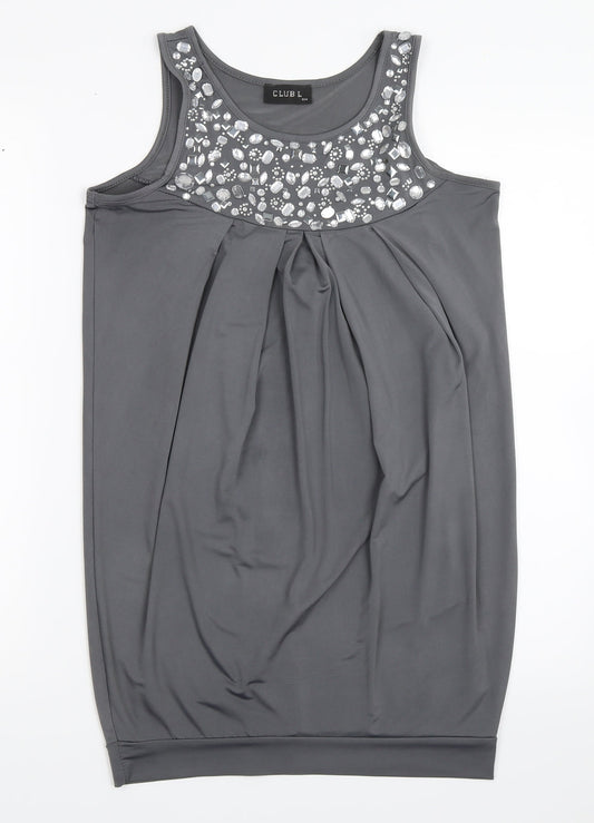 Club L Womens Grey   Basic Blouse Size S