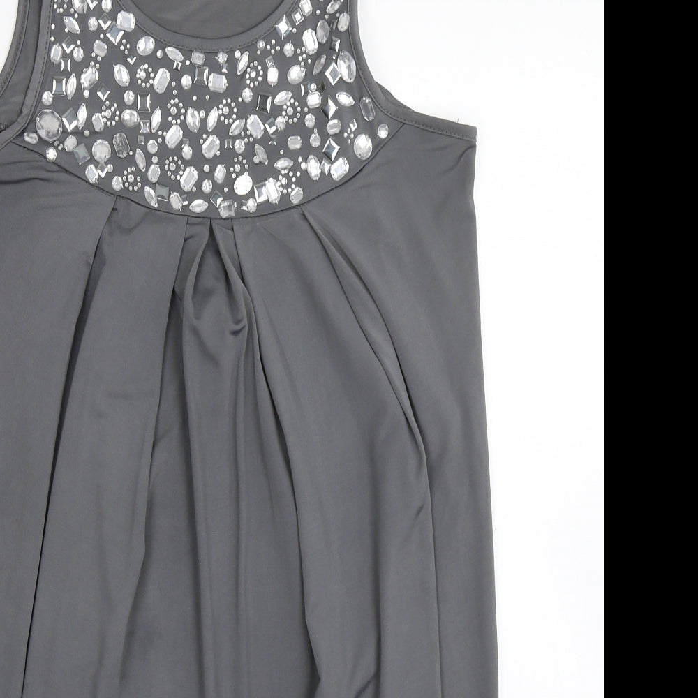 Club L Womens Grey   Basic Blouse Size S
