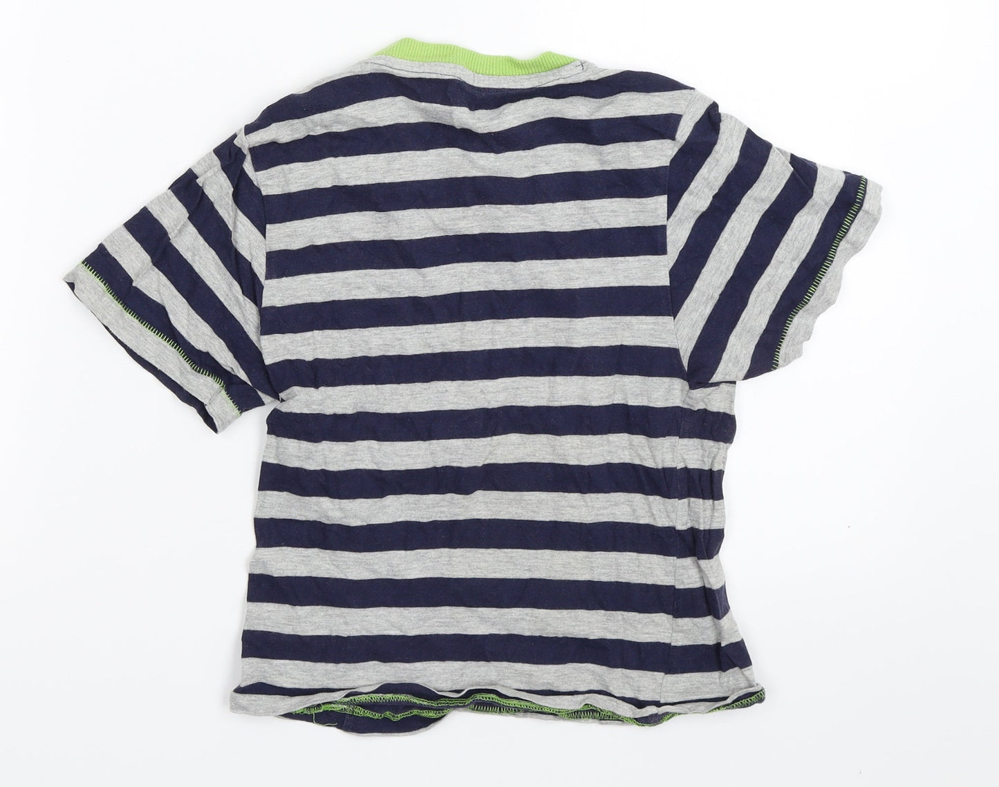 Primark Boys Grey Striped  Basic T-Shirt Size 6-7 Years