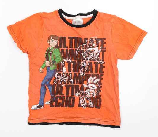 George Boys Orange   Basic T-Shirt Size 6-7 Years  - ben 10