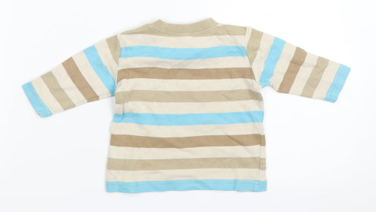 NEXT Boys Beige Striped  Basic T-Shirt Size 0-3 Months