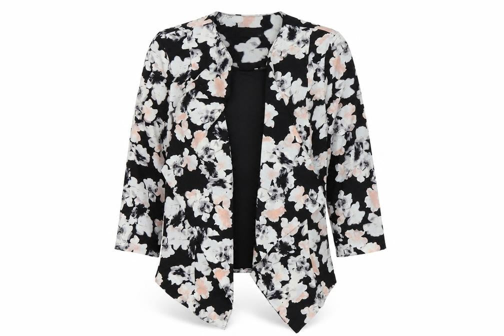 M&Co Womens Black Floral  Jacket  Size 10