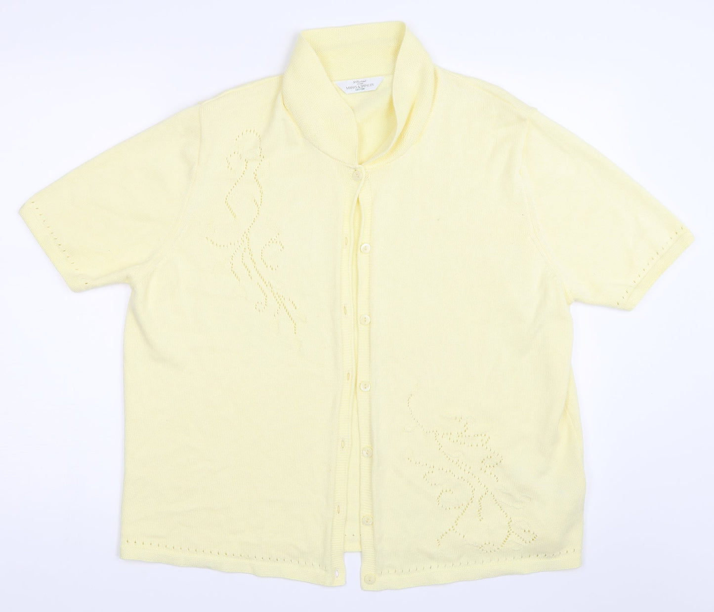 Marks and Spencer Womens Yellow   Cardigan Jumper Size 20