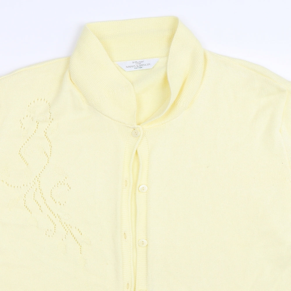 Marks and Spencer Womens Yellow   Cardigan Jumper Size 20