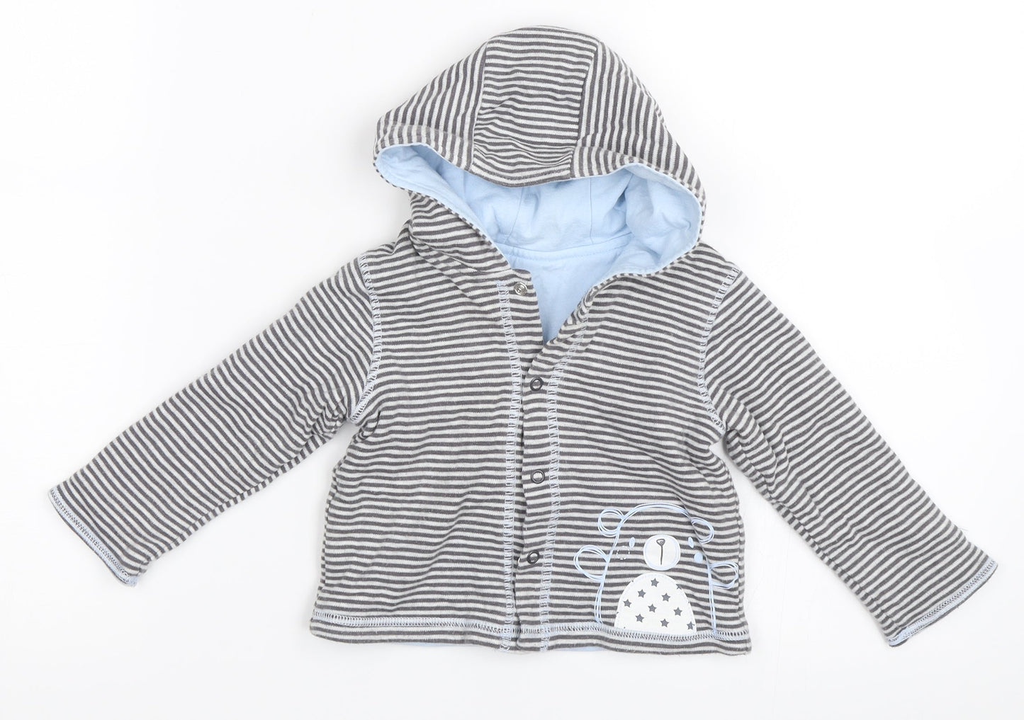 George Boys Grey Striped  Jacket  Size 6-9 Months