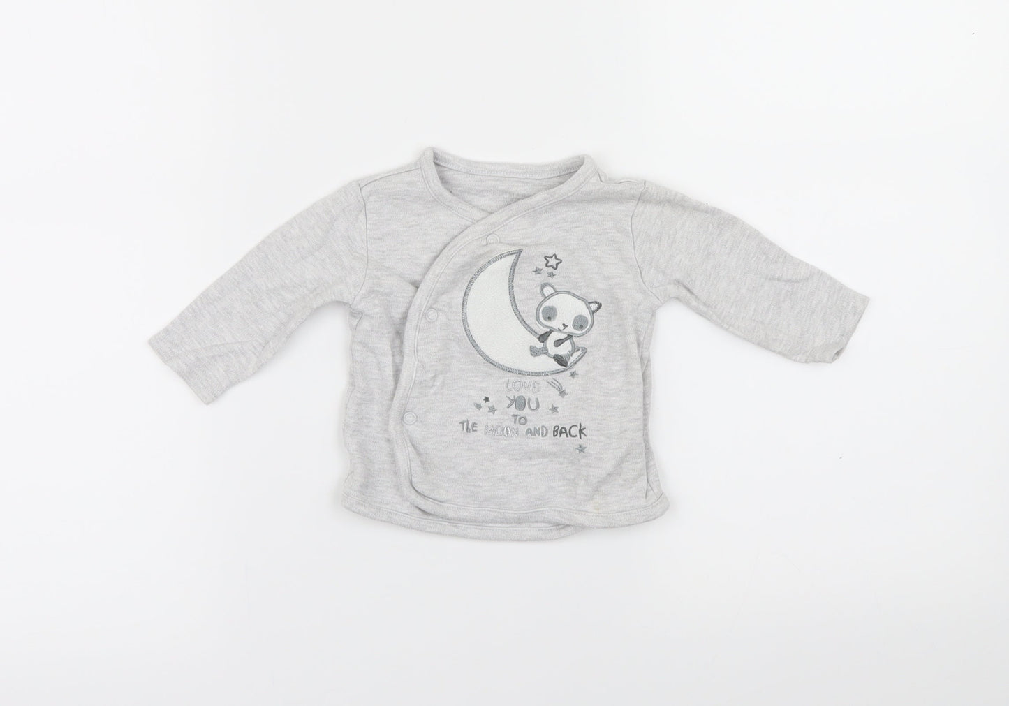 Primark Baby Grey Solid  Capri Pyjama Top Size 3-6 Months
