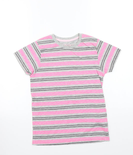 Urban Debt Boys Grey Striped  Basic T-Shirt Size 9 Years