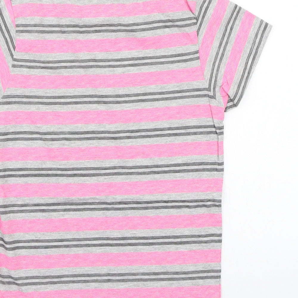 Urban Debt Boys Grey Striped  Basic T-Shirt Size 9 Years