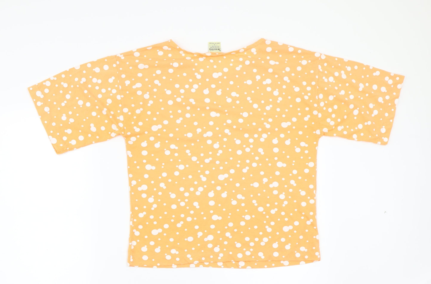 Sandpiper Womens Orange Polka Dot  Basic T-Shirt Size M
