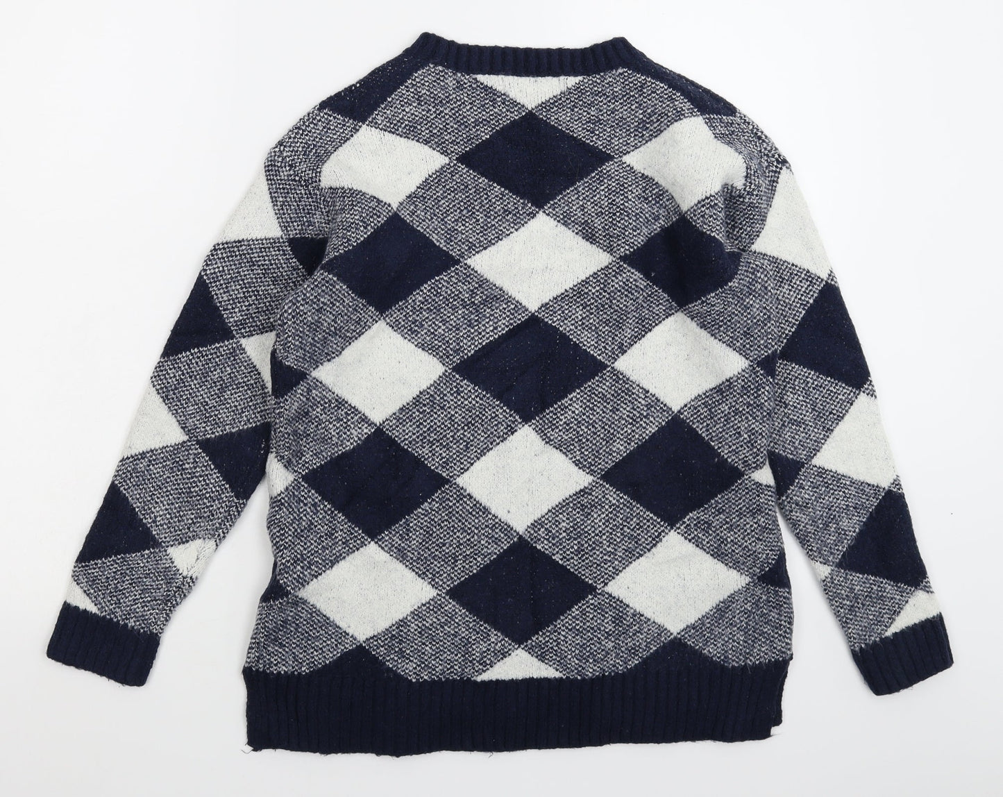 Marks and Spencer Womens Multicoloured Check Knit Pullover Jumper Size S