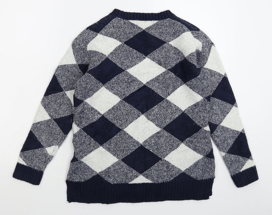 Marks and Spencer Womens Multicoloured Check Knit Pullover Jumper Size S